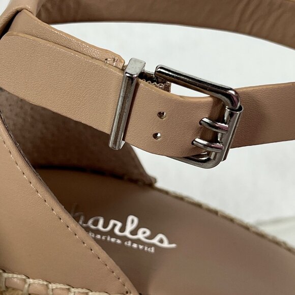 Charles By Charles David Engage Nude Strappy Espadrille Wedge Sandals Size 10M - Picture 12 of 12